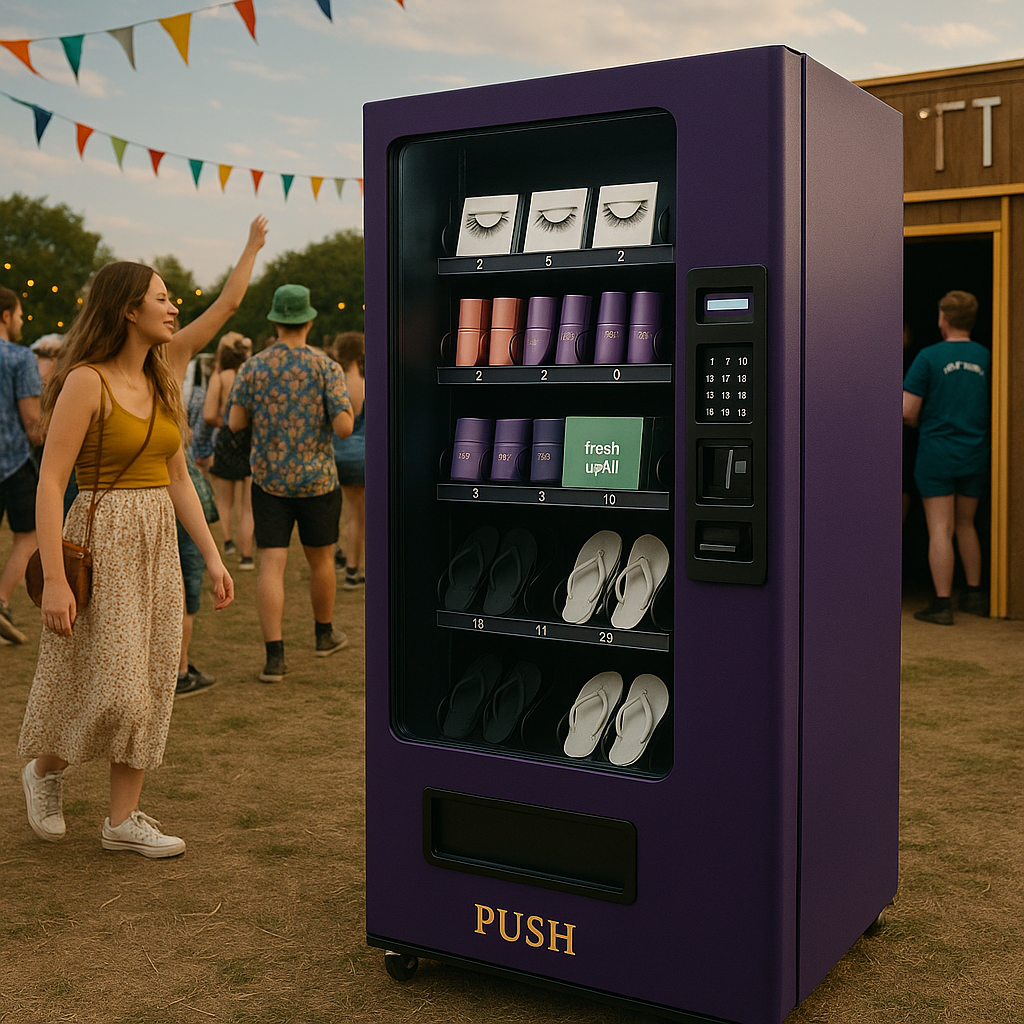 Beauty vending automaat op een festival
